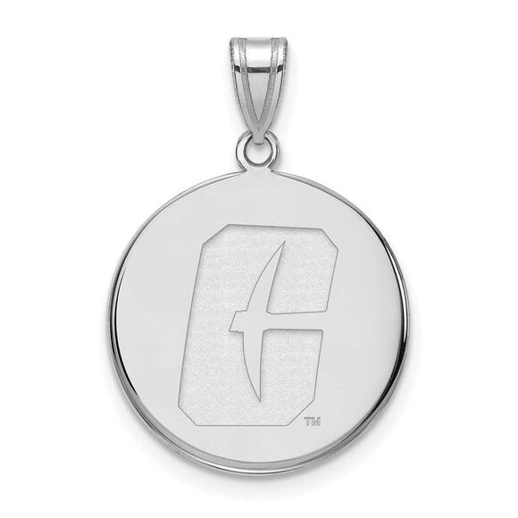 10k White Gold North Carolina at Charlotte Large Disc Pendant